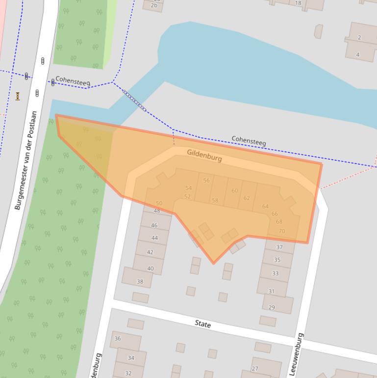 Kaart van postcodegebied 3834AW.