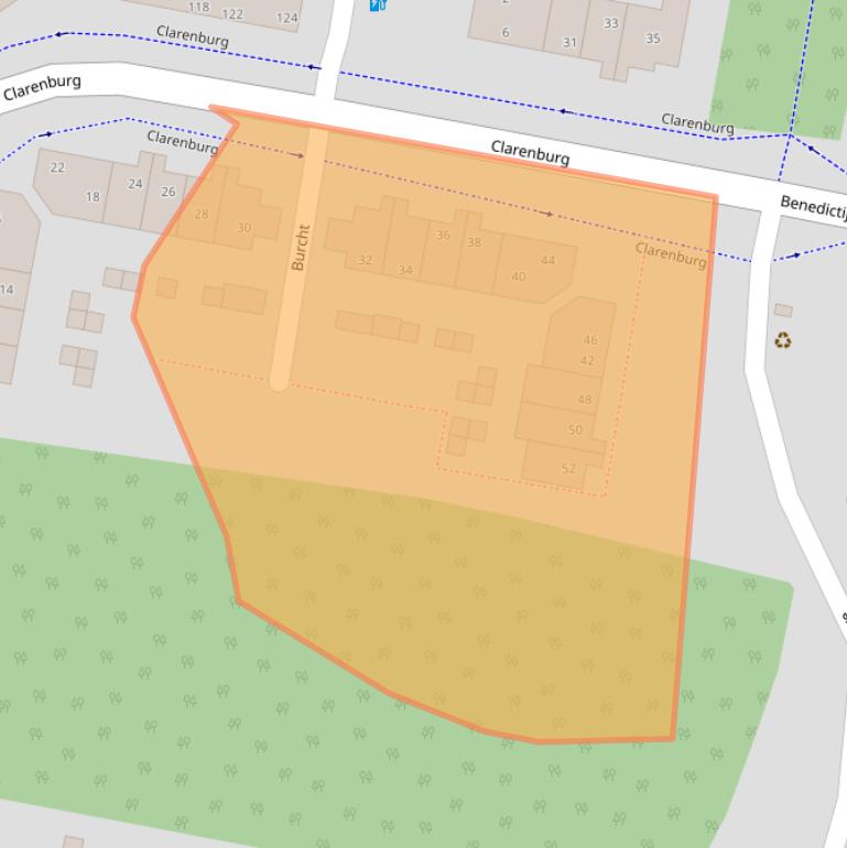 Kaart van postcodegebied 3834BG.