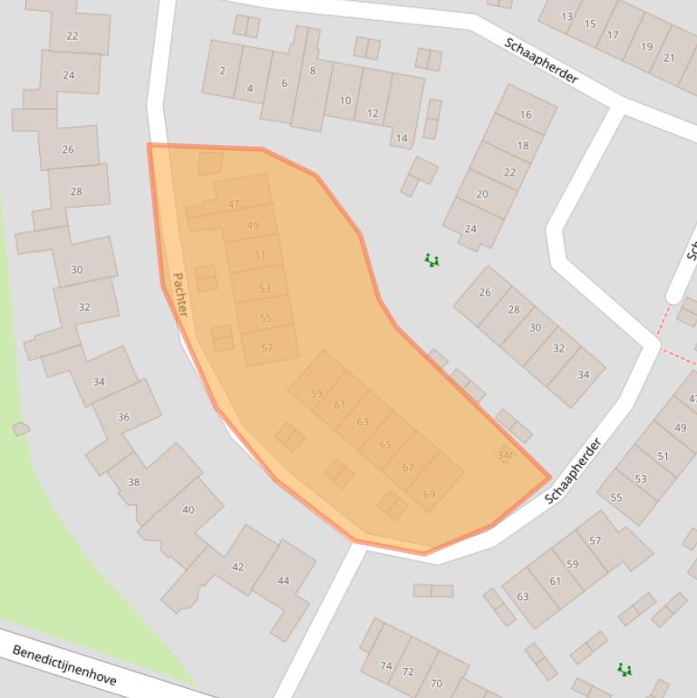 Kaart van postcodegebied 3834CC.