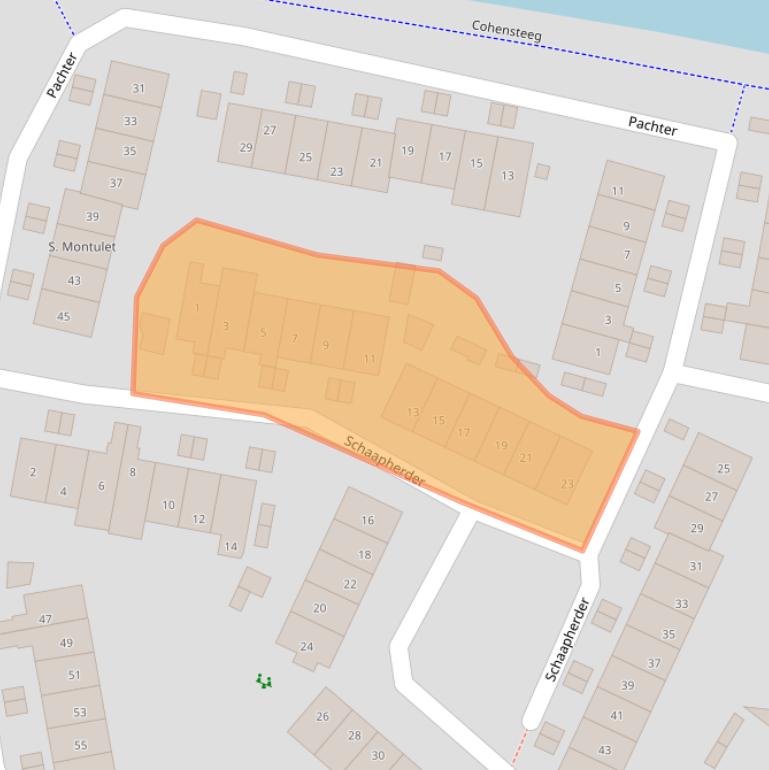 Kaart van postcodegebied 3834CG.