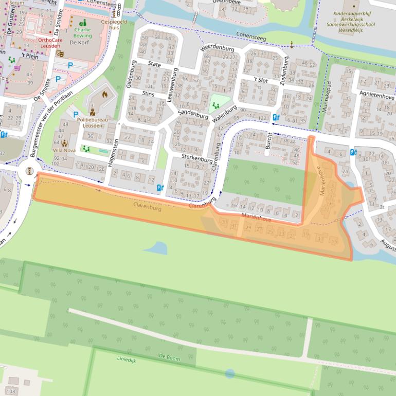 Kaart van postcodegebied 3834ZT.