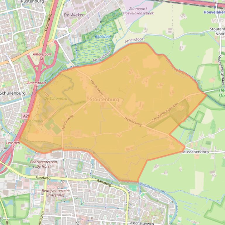 Kaart van postcodegebied 3835.