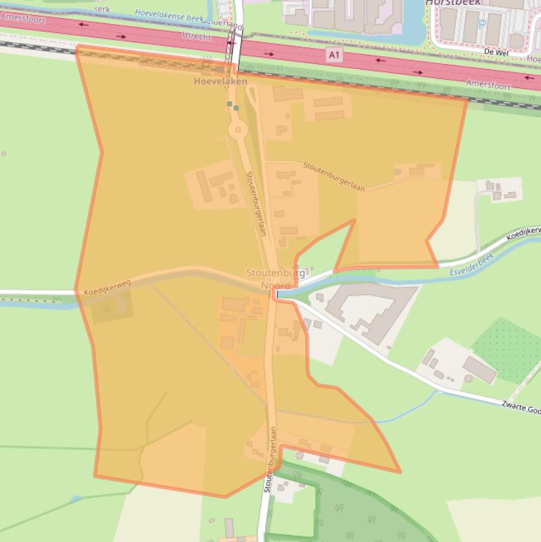 Kaart van postcodegebied 3836PC.