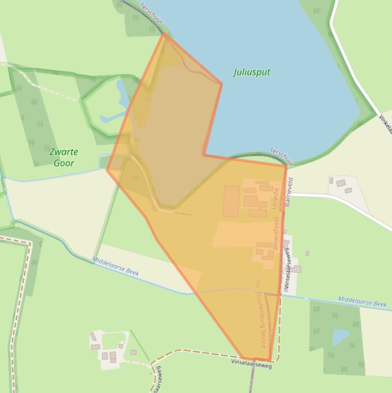 Kaart van postcodegebied 3836PG.