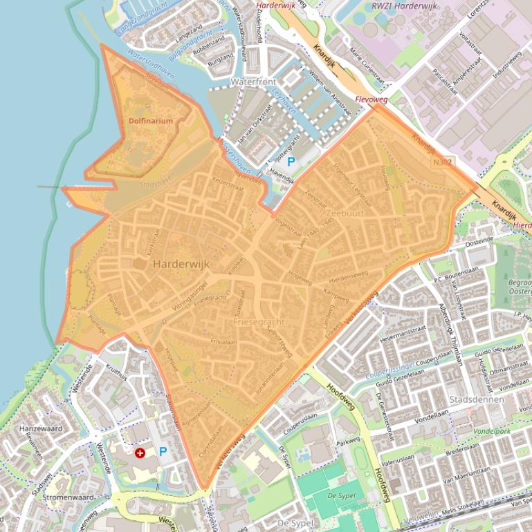 Kaart van postcodegebied 3841.