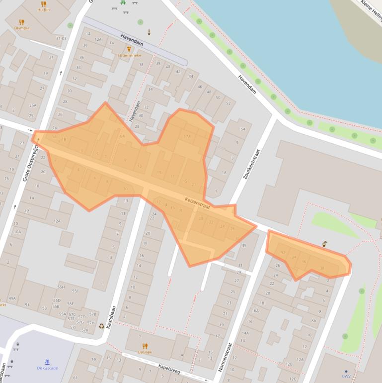 Kaart van postcodegebied 3841AD.