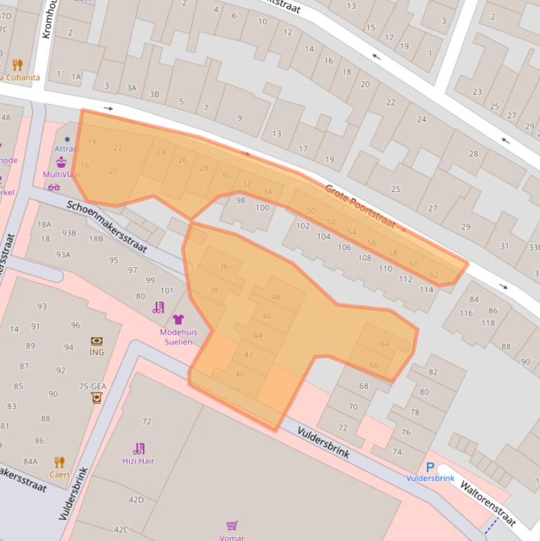 Kaart van postcodegebied 3841AL.