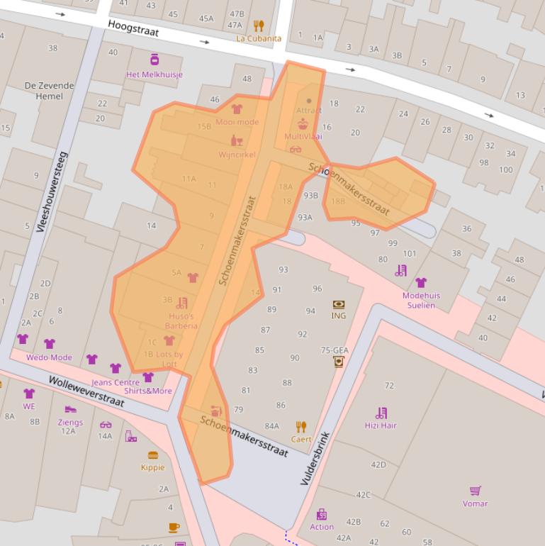 Kaart van postcodegebied 3841BB.