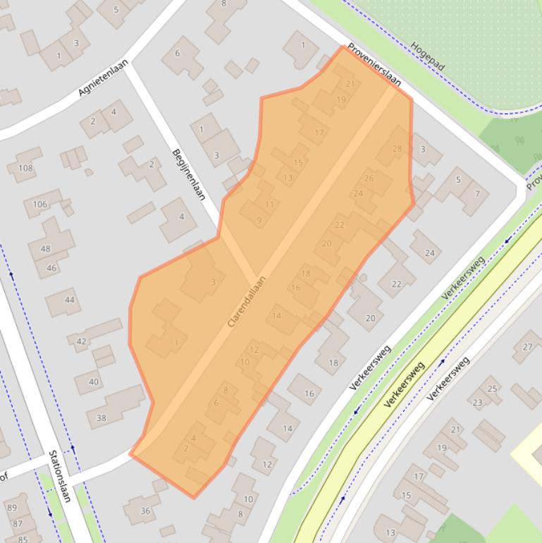 Kaart van postcodegebied 3841DG.