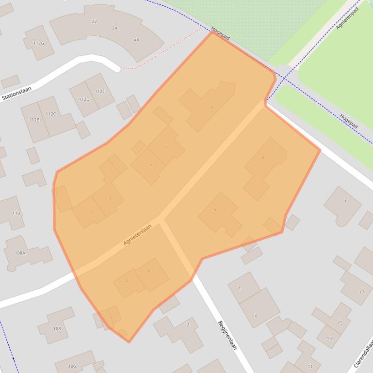 Kaart van postcodegebied 3841DJ.