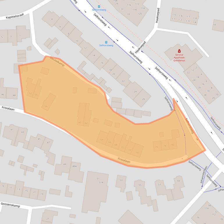 Kaart van postcodegebied 3841DR.