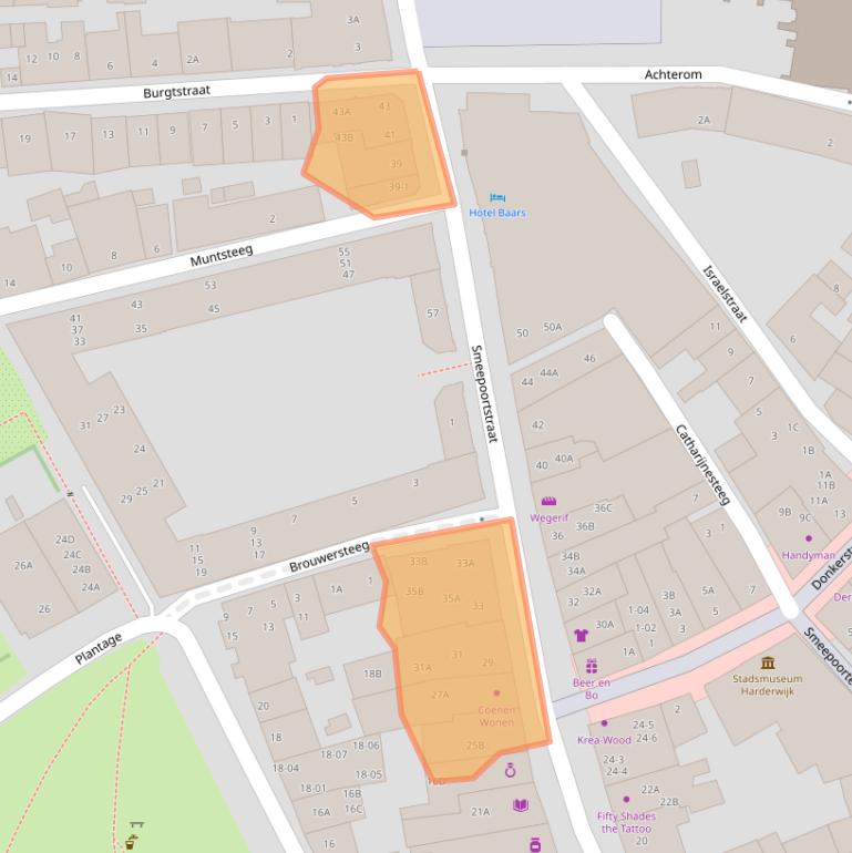 Kaart van postcodegebied 3841EH.