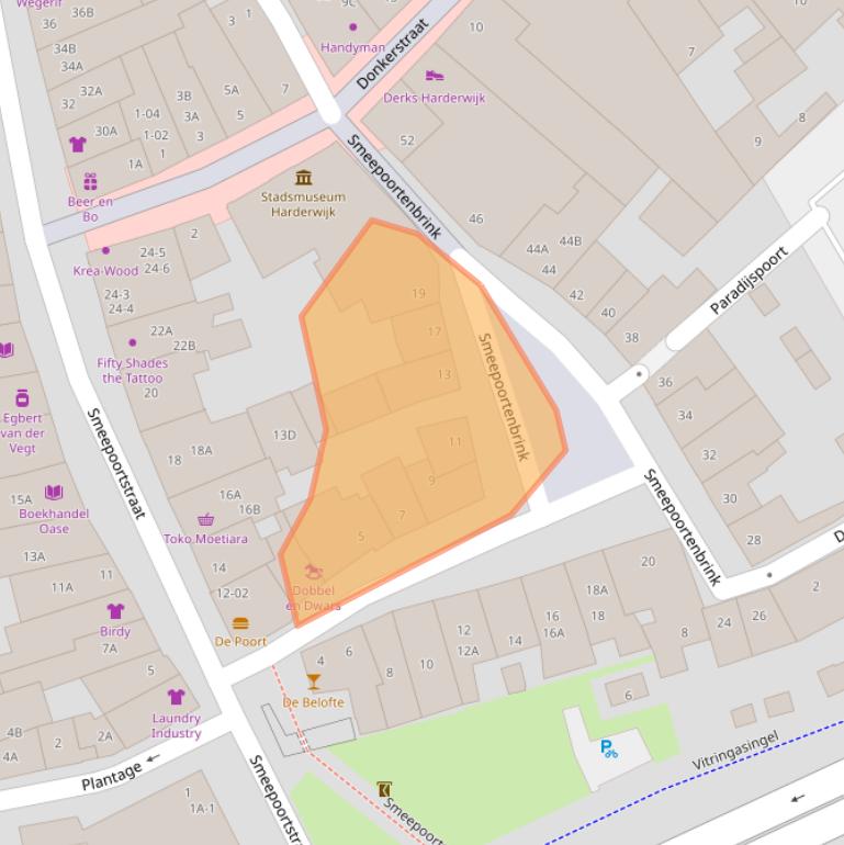 Kaart van postcodegebied 3841EZ.