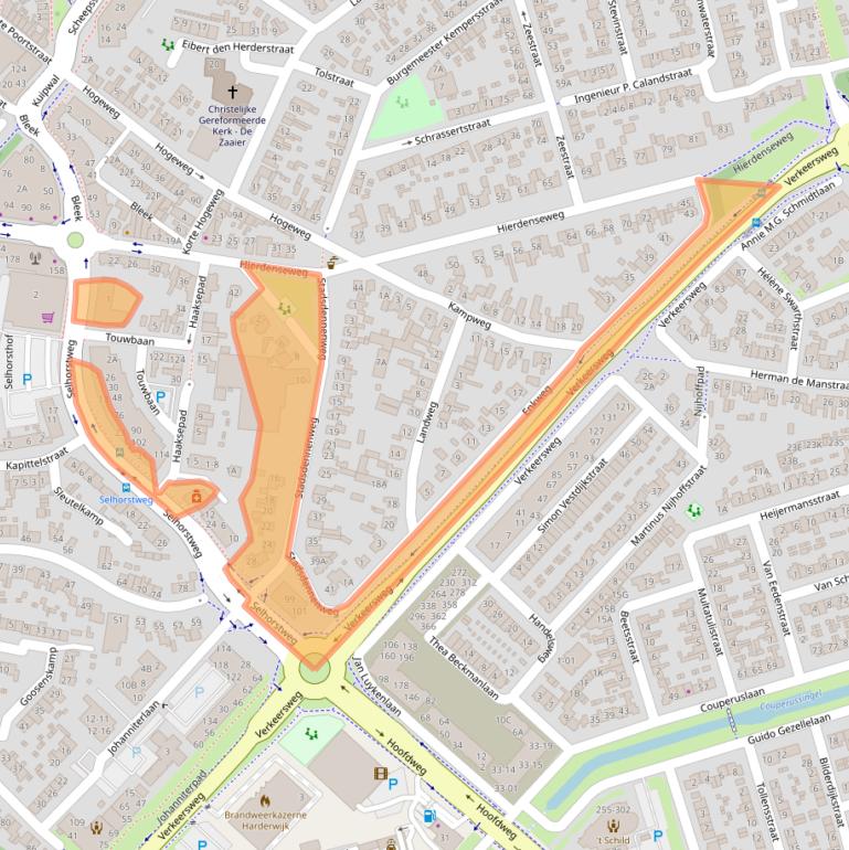 Kaart van postcodegebied 3841GE.