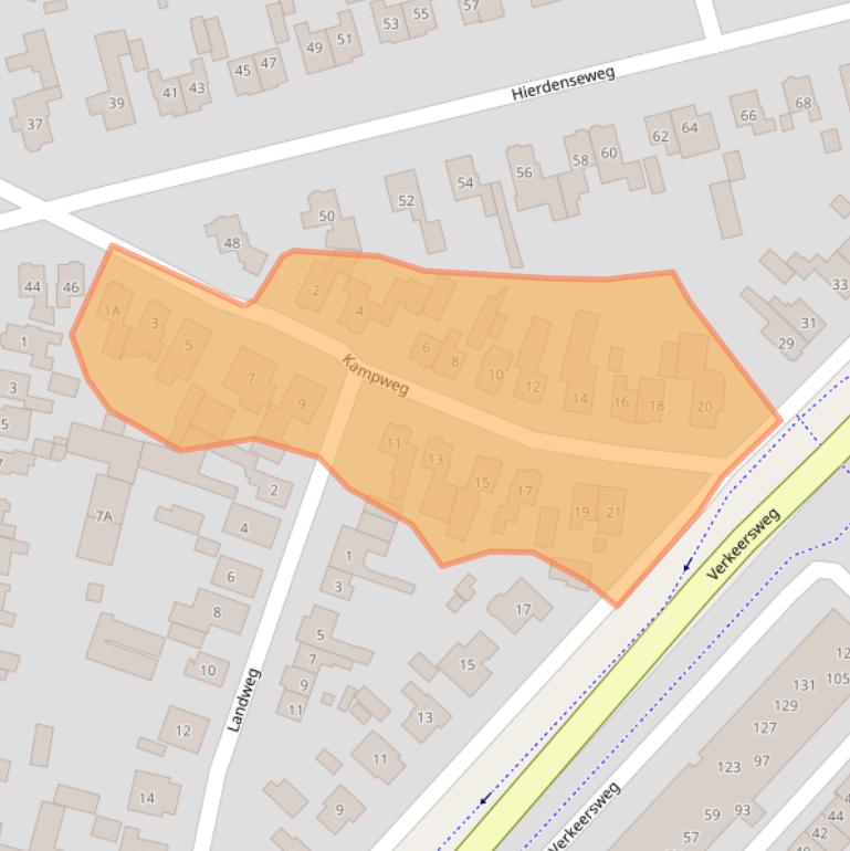 Kaart van postcodegebied 3841GJ.