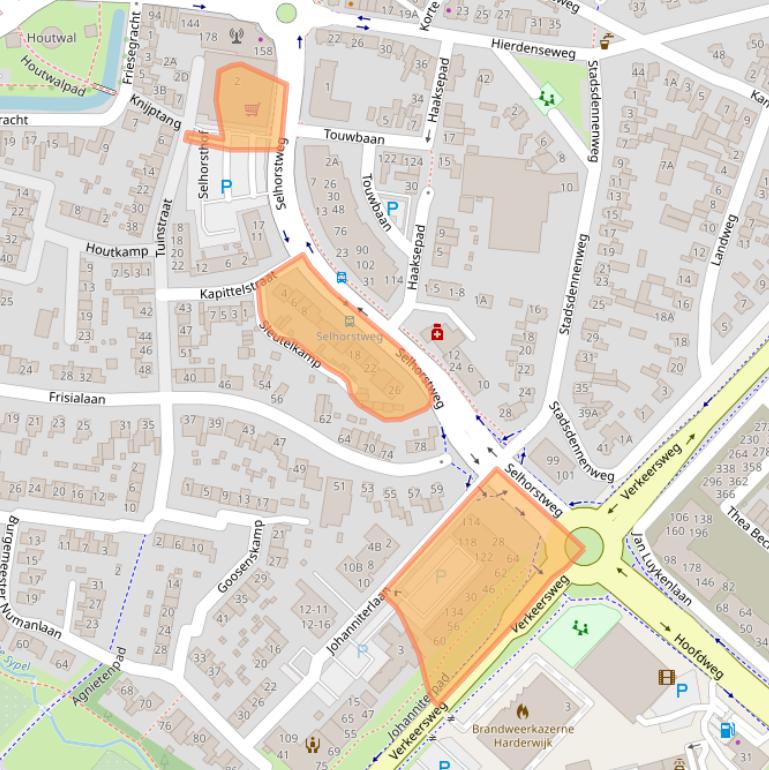 Kaart van postcodegebied 3841GL.