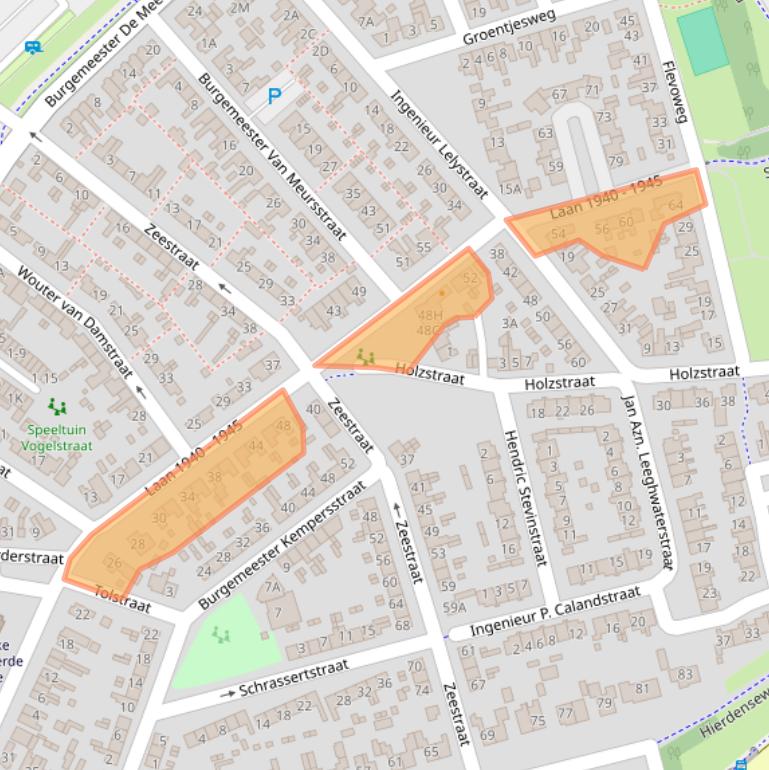 Kaart van postcodegebied 3841JD.