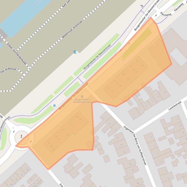 Kaart van postcodegebied 3841JR.