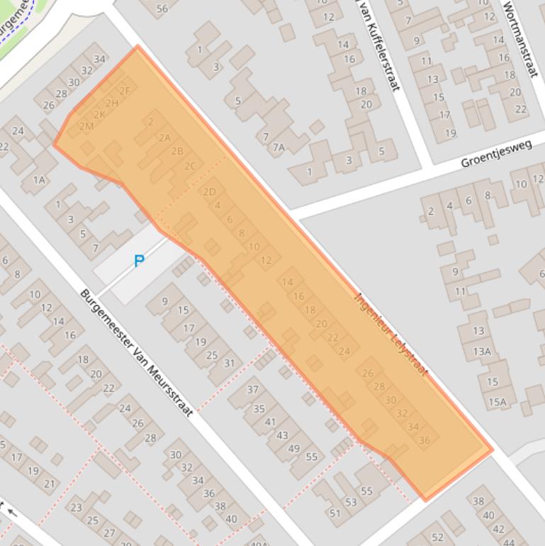 Kaart van postcodegebied 3841JW.