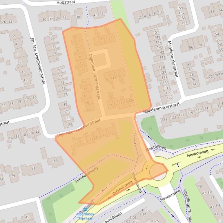 Kaart van postcodegebied 3841KM.