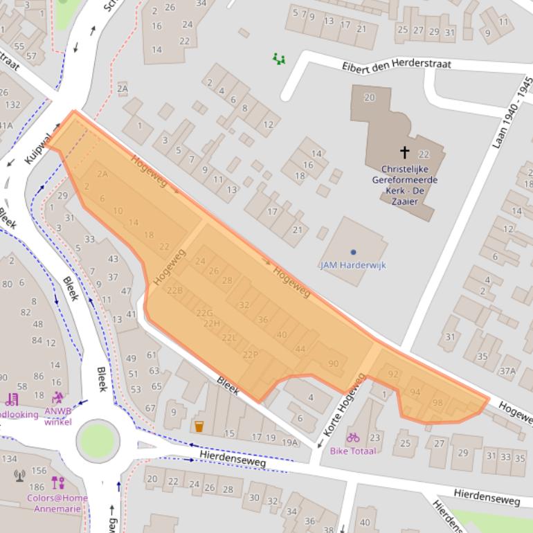 Kaart van postcodegebied 3841KV.