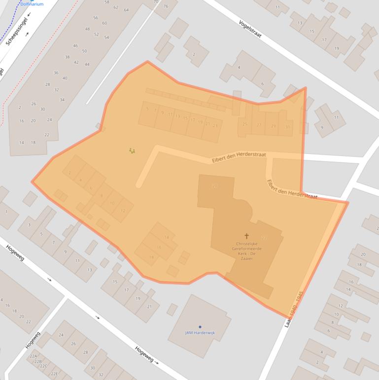 Kaart van postcodegebied 3841KX.