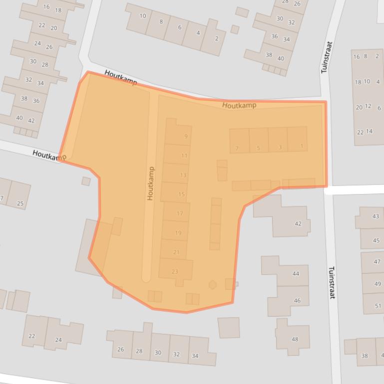 Kaart van postcodegebied 3841XB.
