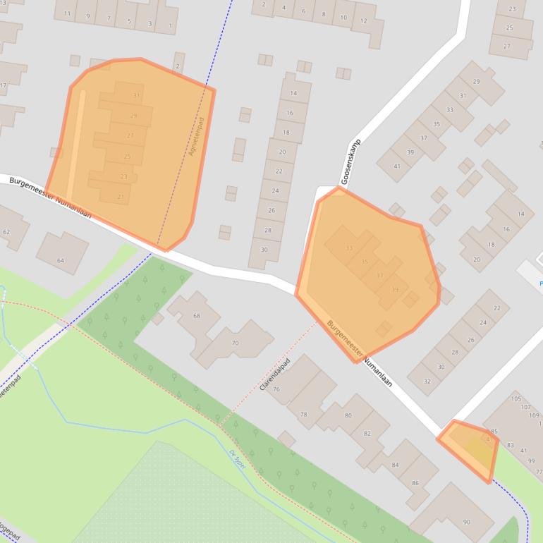 Kaart van postcodegebied 3841XK.