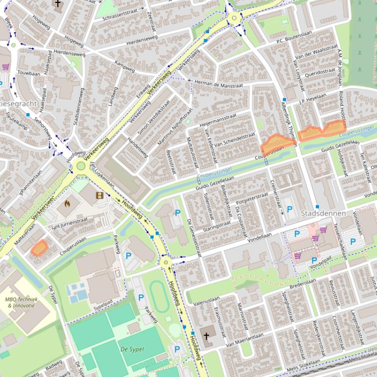 Kaart van postcodegebied 3842AC.