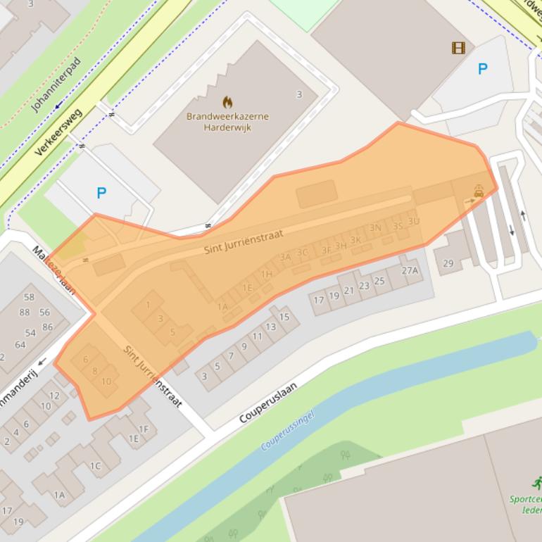 Kaart van postcodegebied 3842AG.