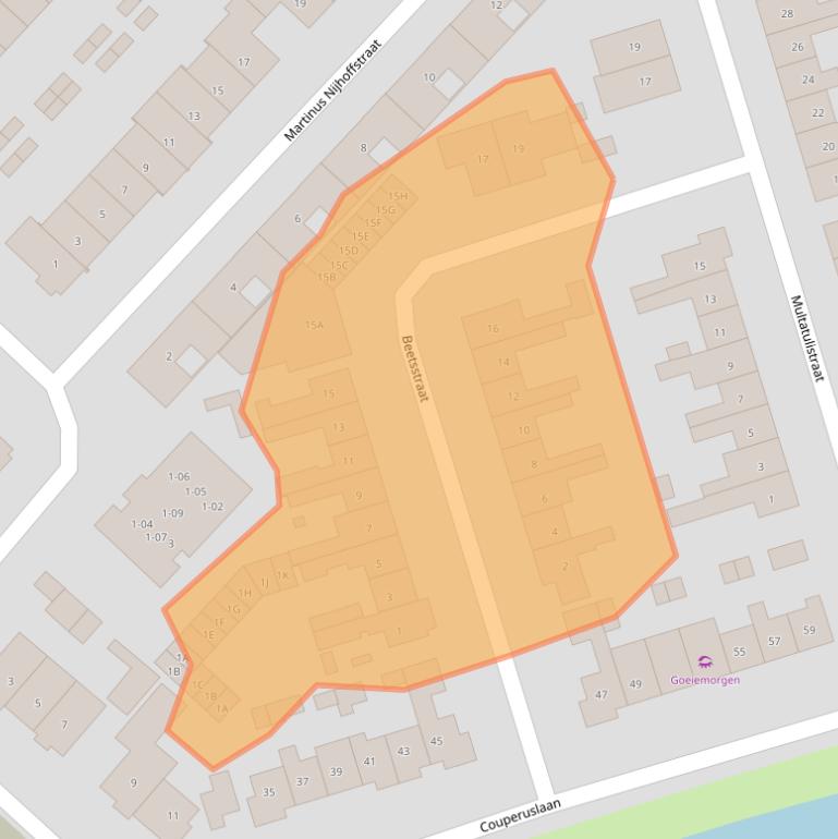 Kaart van postcodegebied 3842AJ.