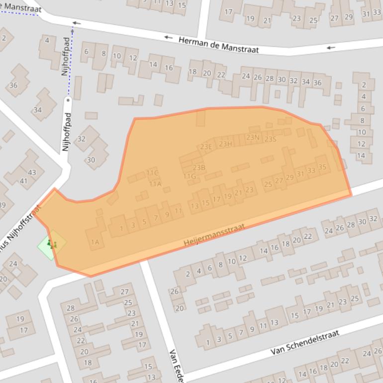 Kaart van postcodegebied 3842AM.