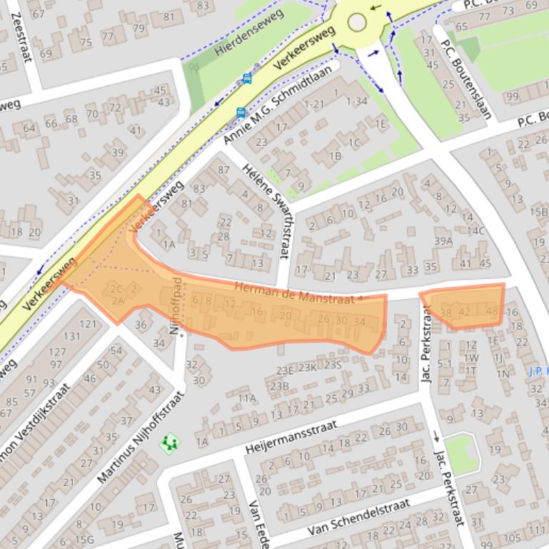 Kaart van postcodegebied 3842AV.