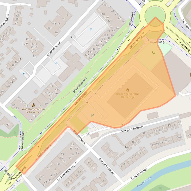 Kaart van postcodegebied 3842AZ.