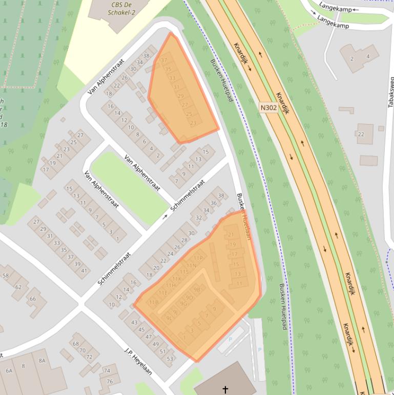 Kaart van postcodegebied 3842CR.