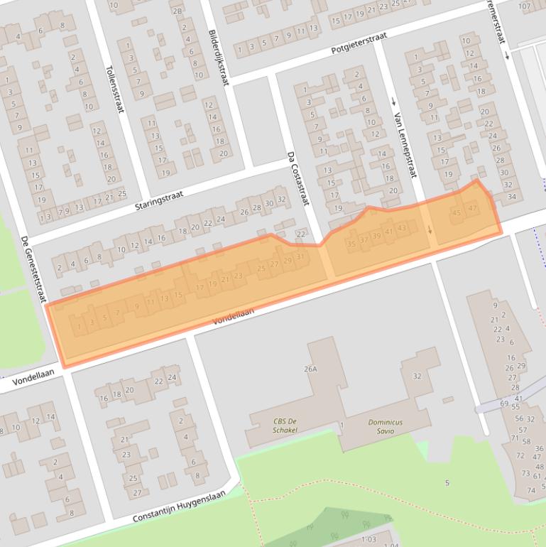 Kaart van postcodegebied 3842EA.