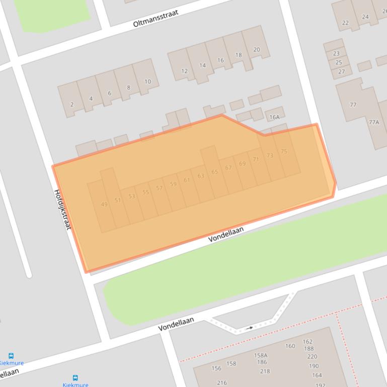 Kaart van postcodegebied 3842EB.