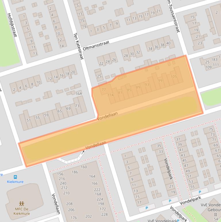 Kaart van postcodegebied 3842EC.