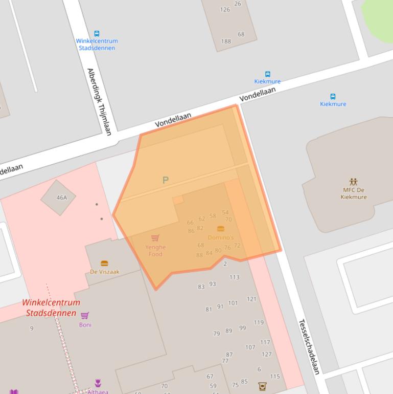 Kaart van postcodegebied 3842EJ.