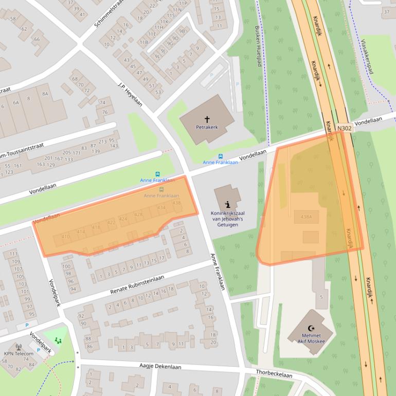 Kaart van postcodegebied 3842EX.