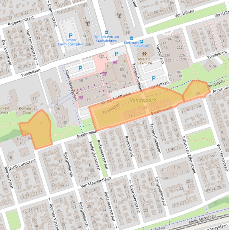 Kaart van postcodegebied 3842GC.