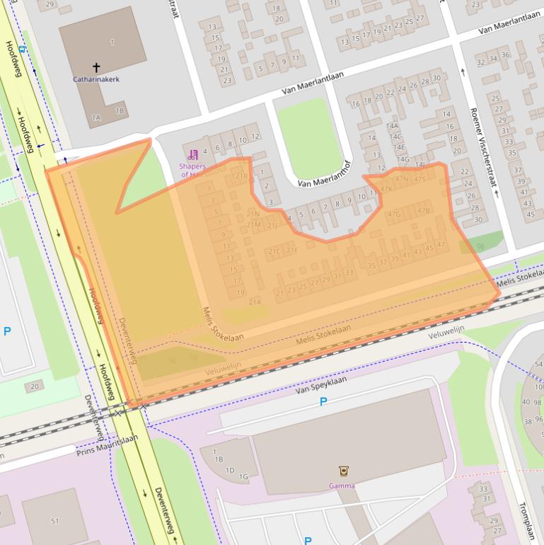 Kaart van postcodegebied 3842GK.