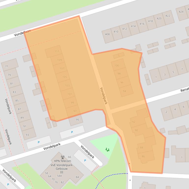 Kaart van postcodegebied 3842GS.