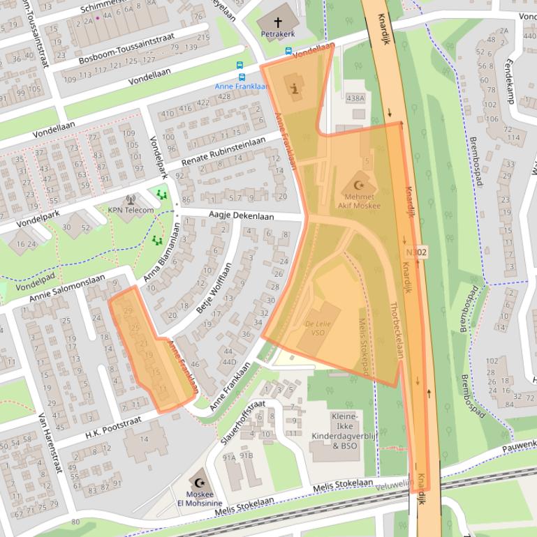 Kaart van postcodegebied 3842GV.