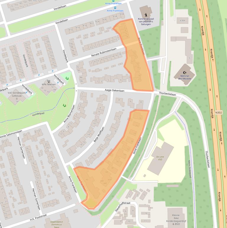 Kaart van postcodegebied 3842GW.