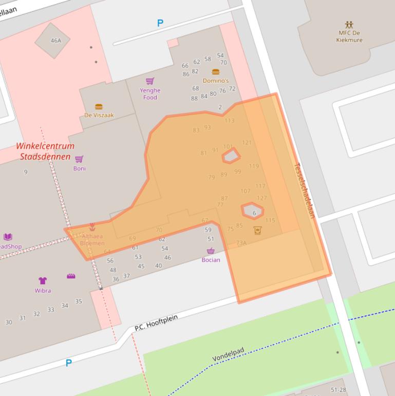 Kaart van postcodegebied 3842HE.