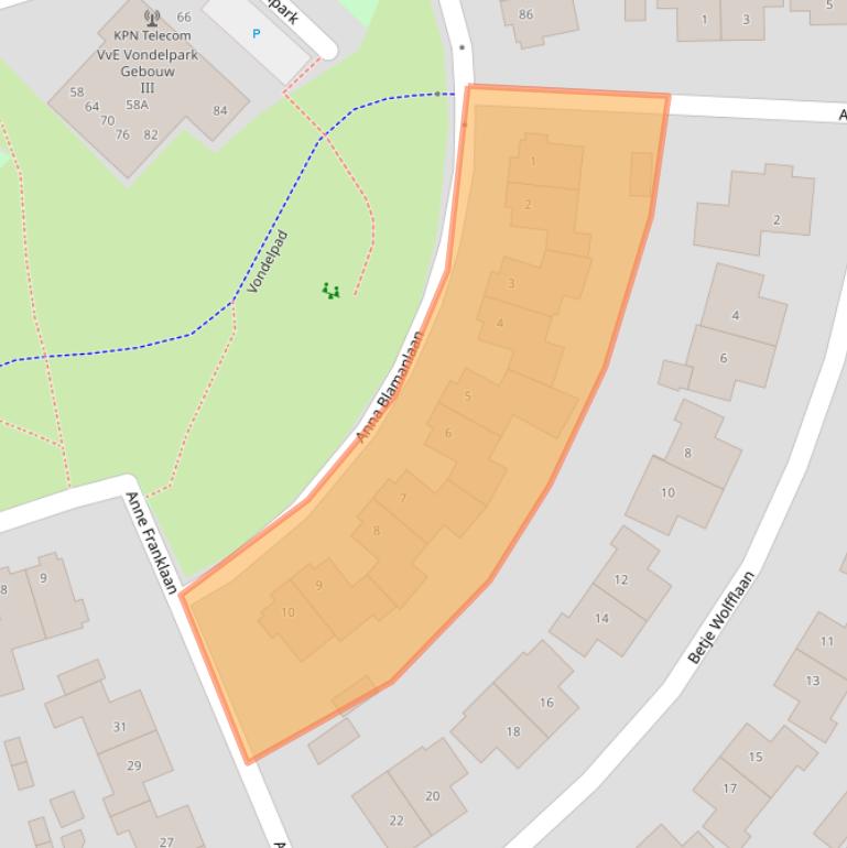 Kaart van postcodegebied 3842HK.