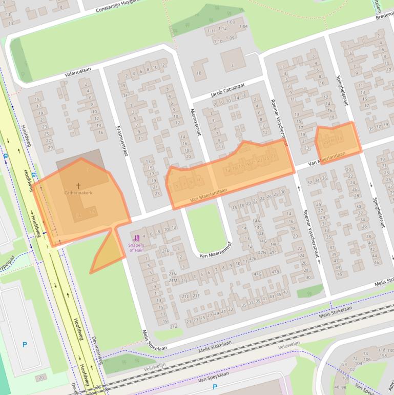 Kaart van postcodegebied 3842JA.