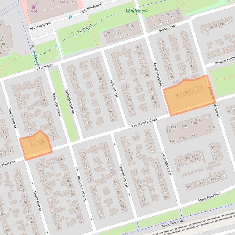 Kaart van postcodegebied 3842JB.