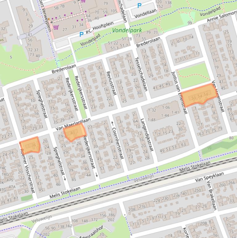 Kaart van postcodegebied 3842JD.
